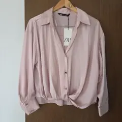 ZARA 長袖シャツ ピンク Lのサムネイル