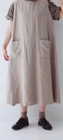 nest Robe　リネン　ノースリーブフレアワンピース