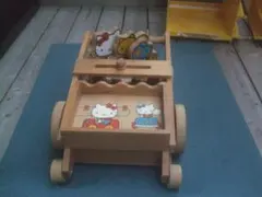 サンリオ ハローキティ 木製 カタカタ 手押し車 積み木車 キティちゃん