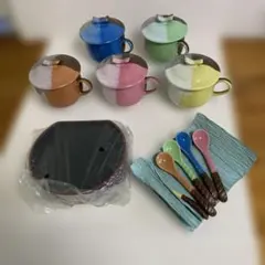 蝶々蓋付きコーヒーカップ5客揃い