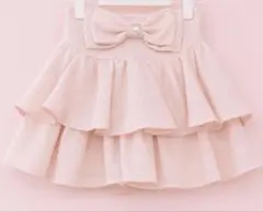 眞白ありす しまむら コラボ フロントリボン付きティアードスカート 中桃LLのサムネイル
