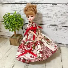 No.503【クリーム系　いちごジャムラベル】22センチドール用 アウトフィット