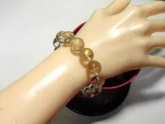 天然石 ヒマラヤ水晶朱雀ブレスレット 内周17.7cm　　250720129