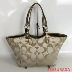COACH コーチ シグネチャー トートバッグ ベージュ レディース ブランド