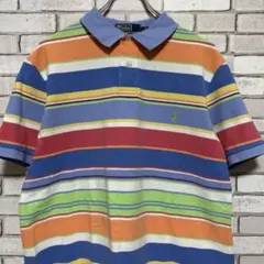 【希少】90s Polo by Ralph Laurenマルチボーダーポロシャツ