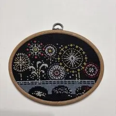 美品❗️完成品♦︎クロスステッチフレーム＜花火大会＞即購入OK