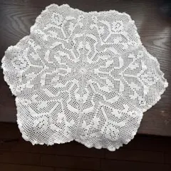 フランス　アンティーク　手編み　ドイリー　ボビン　レース　刺繍　ハンドメイド