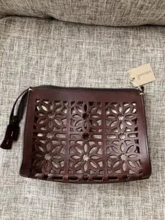 genten/ゲンテン レザー/牛革 カットワーク genten ポーチ