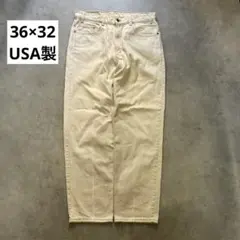 【W36×L32】90s USA製 Levi’s 550 ホワイト