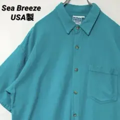 T-813 Sea Breeze 半袖シャツ 無地 USA製 L ターコイズのサムネイル