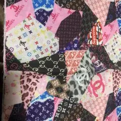 ロゴプリント綿生地