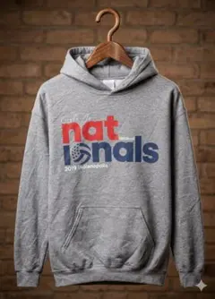 【希少】USAバレーボール 2019 大会記念パーカー グレー M フード紐なし