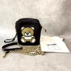 【286】MOSCHINO テディベアビーズ 3wayバッグ ショルダー 黒