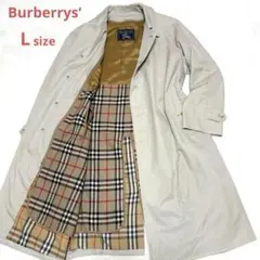 バーバリーズ ステンカラーコート ライナー付き ベージュ ノバチェック Lサイズ