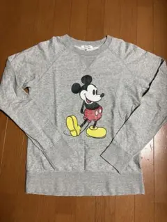 ミッキーマウス プリント スウェット Mサイズ グレー