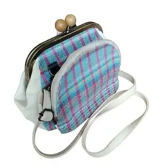 QUARTER クォーター 大玉がま口 ショルダーバッグ 斜め掛け チェック柄