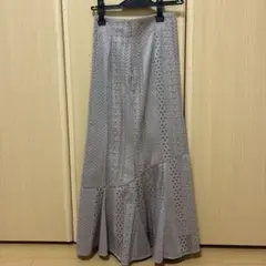 SNIDEL モカ色 レースデザイン ロングスカート 00