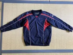 Mizuno ジュニア 長袖Ｖネックジャンパー　160 ネイビー/レッド