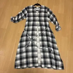チェックシャツワンピース　アーバンリサーチ　ダブルガーゼ　ガウンワンピース