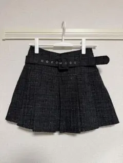SHEIN ツイードスカート プリーツ ミニスカート ベルト付き