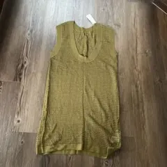 オリーブグリーン タックステッチニット Sサイズ