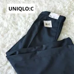 【新品】ユニクロ タックワイドパンツ S ネイビー