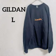 GILDAN 【L】 スコーピオ刺繍 トレーナー 黒 シンプル カジュアル