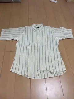 James River Traders 半袖シャツ クリームストライプ
