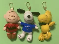 ネ*ル様 スヌーピー、チャーリーブラウン、ウッドストック ぬいぐるみキーホルダー