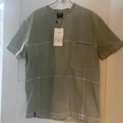 ZARA グレー ポケット付き Tシャツ　新品未使用のサムネイル