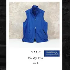 NIKE 00s フルジップベスト L ブルー Y2K golf スポーツ