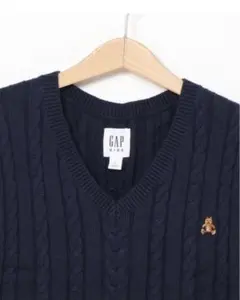 新品未使用　95cm GAP KIDS ネイビー ケーブルニット Vネック