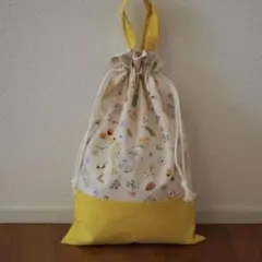 ハンドメイドシューズバッグ★上履き袋★巾着型★うさぎ柄★