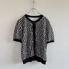 JUNOAH ジュノア 花柄 半袖 カーディガン ブルー Tシャツ ブラックのサムネイル