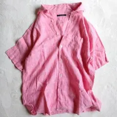 URBAN RESEARCH きれい色 リネン100％シャツ ピュアリネンピンク 