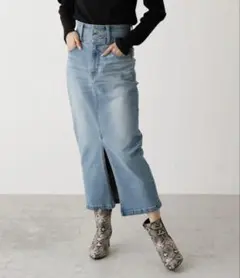 AZUL by moussy アズール ハイウエストスリットデニムスカート