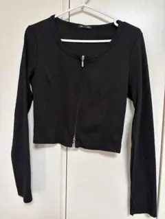 GUリブダブルジップ　カーディガン