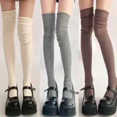 【3色セット】ニーハイソックス コスプレシアーキリカエリブロリータ地雷系女子高生のサムネイル