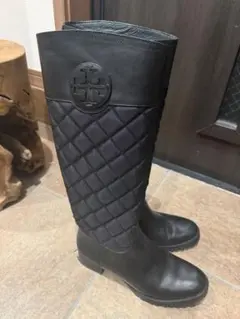 ☆底外れアリ☆トリーバーチ　本革キルティングロングブーツ　37.5サイズ
