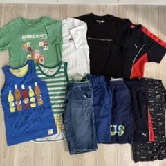 150男の子夏物まとめ売りTシャツ短パンタンクトップ11枚セットユニクロ他