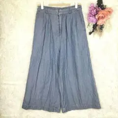 イング　ワイドパンツ　デニム　バックウエストゴム　楽ちん　体型カバーのサムネイル