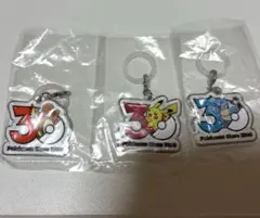 ポケモン30周年 メタルチャームマスコット めじるしアクセサリー　3点セット