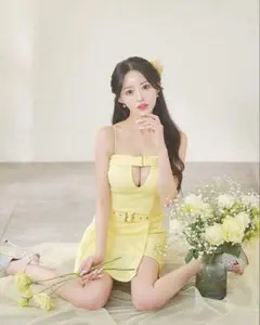 イエロー オフショルダー ドレス Sサイズ