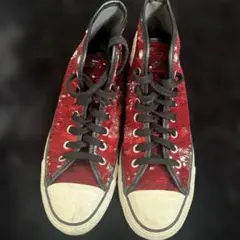 コンバース スパンコール 赤 ハイカットスニーカー