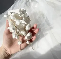 BRAID ME ブライドミー ホワイト フラワー ピアス