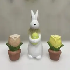 イースター　立ちうさぎとチューリップ　春　イースターエッグ　ナチュラルキッチン