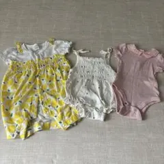 ベビー ロンパース 3点セット 70cm GAP まとめ売り 女の子夏服 保育園