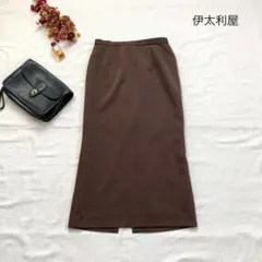 伊太利屋　ロングタイトスカート　ブラウン　9号　M　マキシ丈