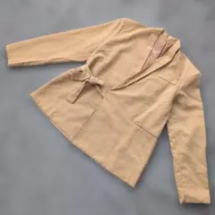 b3209 SHEIN【S】ベージュ テーラードジャケット ウエストリボン付き