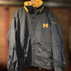 Columbia Michigan大学　ナイロンフリースジャケット 古着